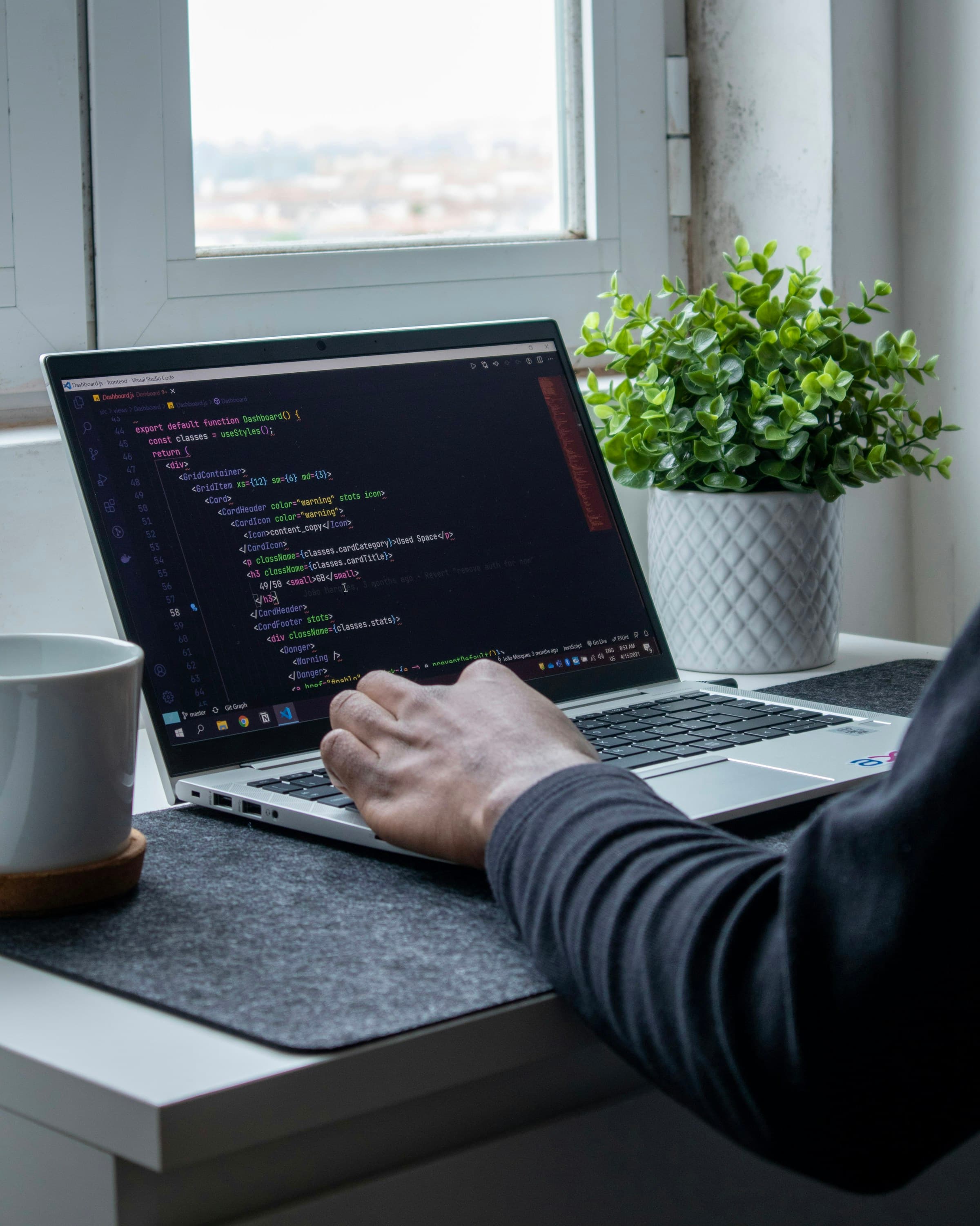 A developer writing software in a code editor